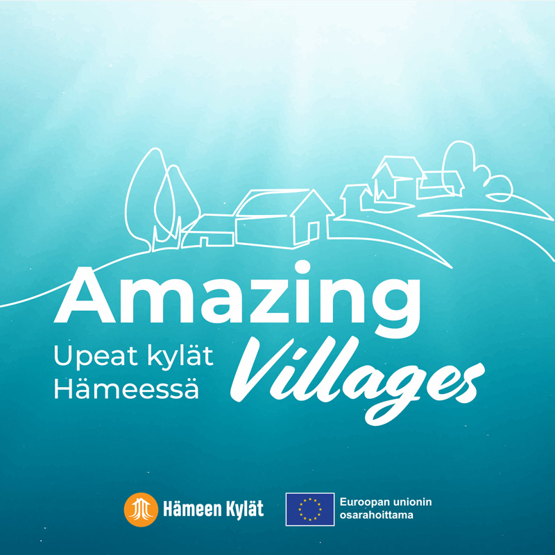 Amazing Villages – Upeat kylät Hämeessä -hankkeen tunnus